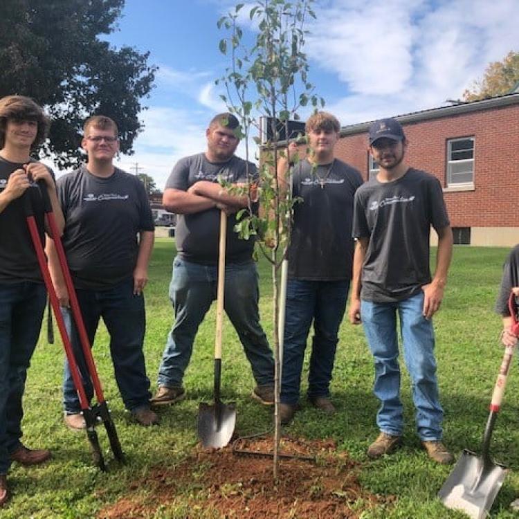  Boys planting tree